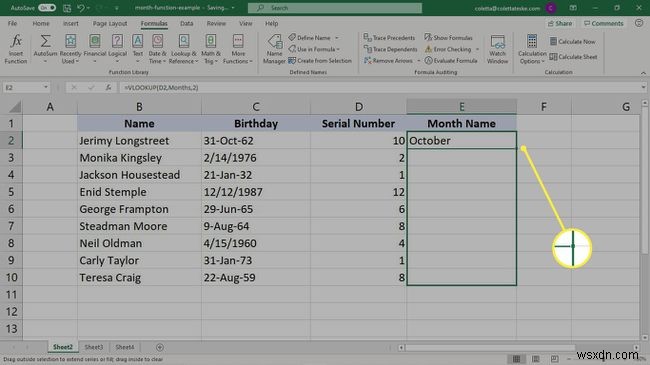 Excel में MONTH फॉर्मूला का उपयोग कैसे करें