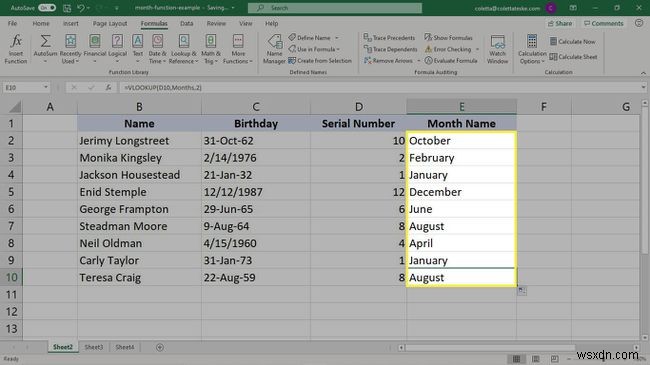 Excel में MONTH फॉर्मूला का उपयोग कैसे करें