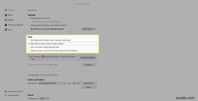 วิธีการเปิดหน้าเว็บใหม่ในแท็บหรือหน้าต่าง Firefox ใหม่