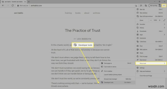 วิธีการสกรีนช็อตบน Microsoft Edge