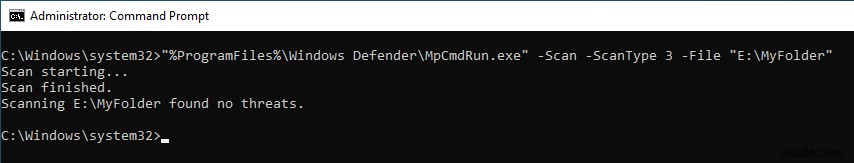 วิธีใช้ Windows Defender จากพรอมต์คำสั่ง