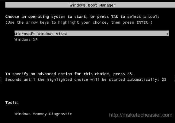 วิธีการบูตคู่ Windows XP และ Vista