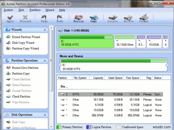 Partition Assistant ขยายและปรับขนาด Windows Partition + แจกฟรี