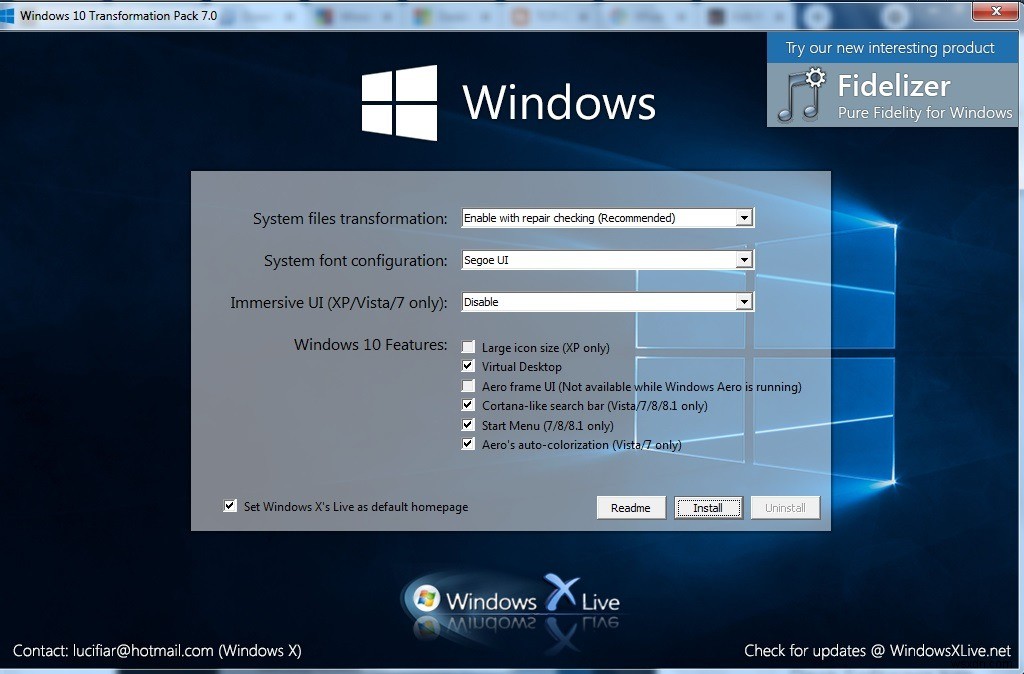 รับและติดตั้งธีม Windows 10 สำหรับ Windows 7