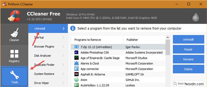 Cách lấy danh sách tất cả phần mềm được cài đặt trên hệ thống Windows