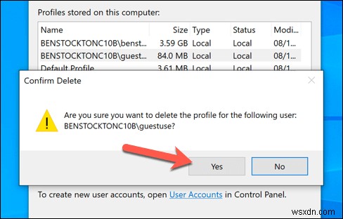 Cách xóa hồ sơ người dùng trong Windows 10
