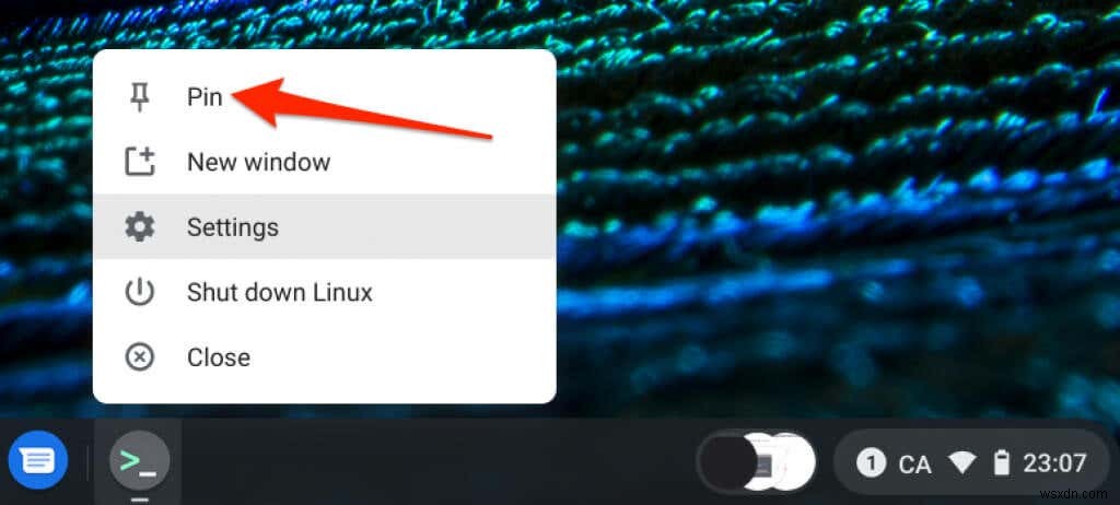 Cách mở Thiết bị đầu cuối Linux trên Chromebook 