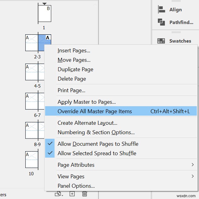 วิธีตั้งค่ามาสเตอร์เพจใน Adobe InDesign CC 