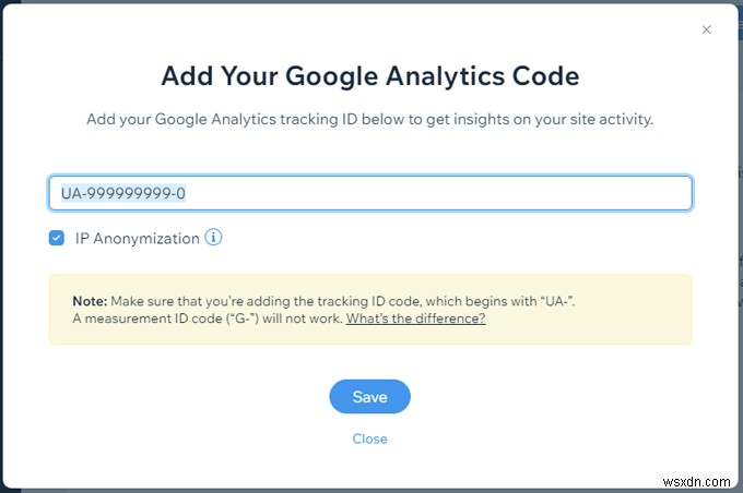 Cách thêm Google Analytics vào Wix 