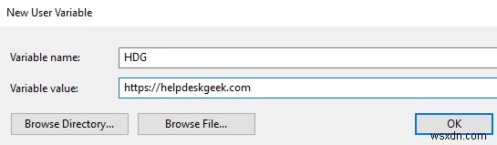 สร้างตัวแปรสภาพแวดล้อมที่กำหนดเองใน Windows 