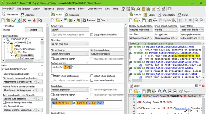 ค้นหาภายในไฟล์ข้อความหลายไฟล์พร้อมกัน 