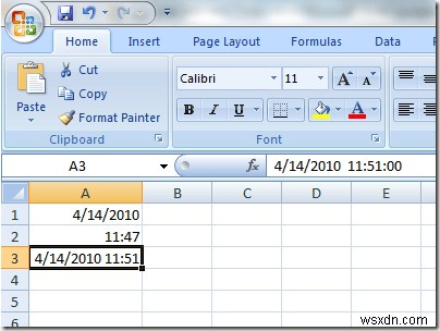 เพิ่มวันที่และเวลาลงในแผ่นงาน Excel อย่างรวดเร็ว 