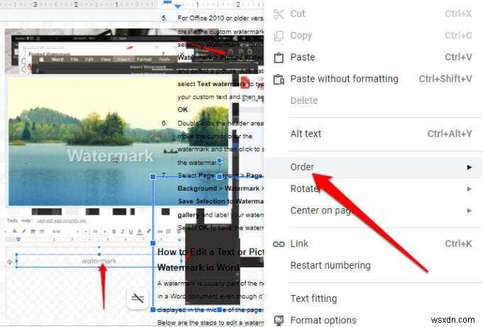 วิธีใส่ลายน้ำใน Word และ Google Docs 