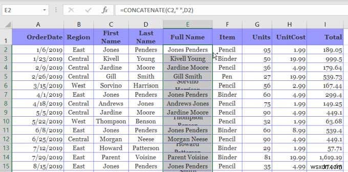 एक्सेल में फ्लैश फिल का उपयोग कैसे करें