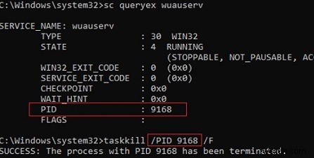 ฆ่าบริการ Windows ที่ติดอยู่ในการหยุดหรือเริ่มทำงาน 