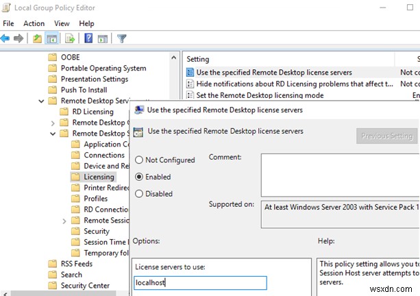 การปรับใช้บริการเดสก์ท็อประยะไกล (RDSH) ในเวิร์กกรุ๊ป (ไม่มีโดเมน) 