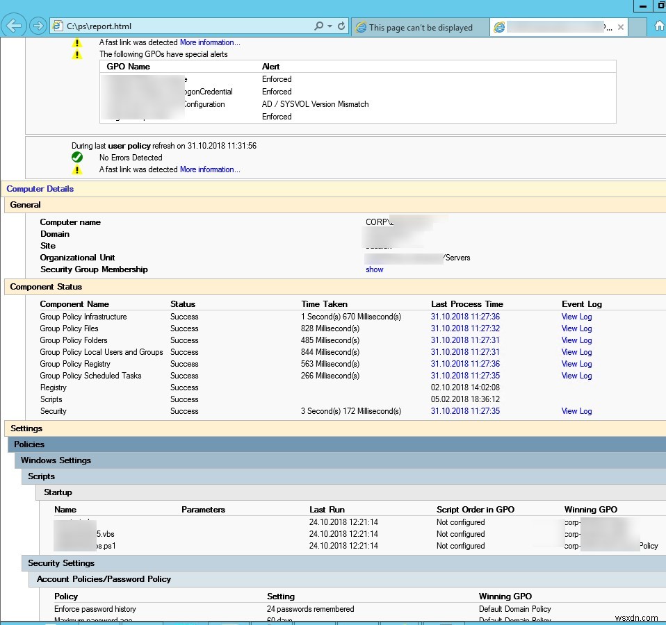 Sử dụng lệnh GPResult để kiểm tra dữ liệu GPO và RSoP được áp dụng 