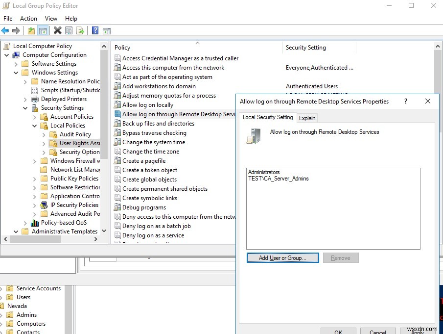 Cho phép truy cập RDP vào bộ điều khiển miền cho người dùng không phải quản trị viên 