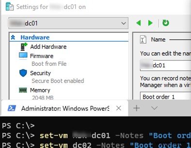 Hyper-V:Định cấu hình thứ tự khởi động và khởi động tự động của máy ảo 