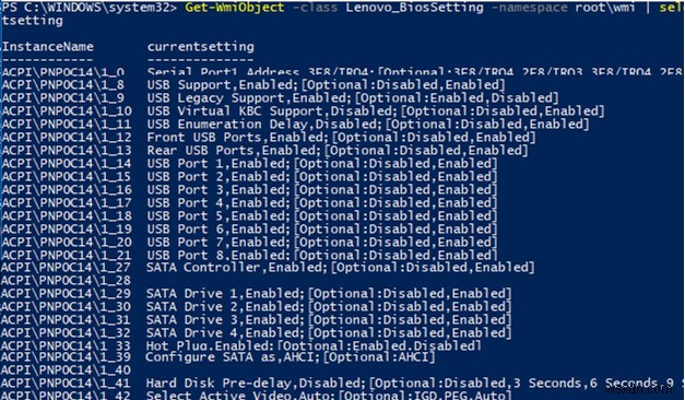 การใช้ PowerShell เพื่อดูและเปลี่ยนการตั้งค่า BIOS 