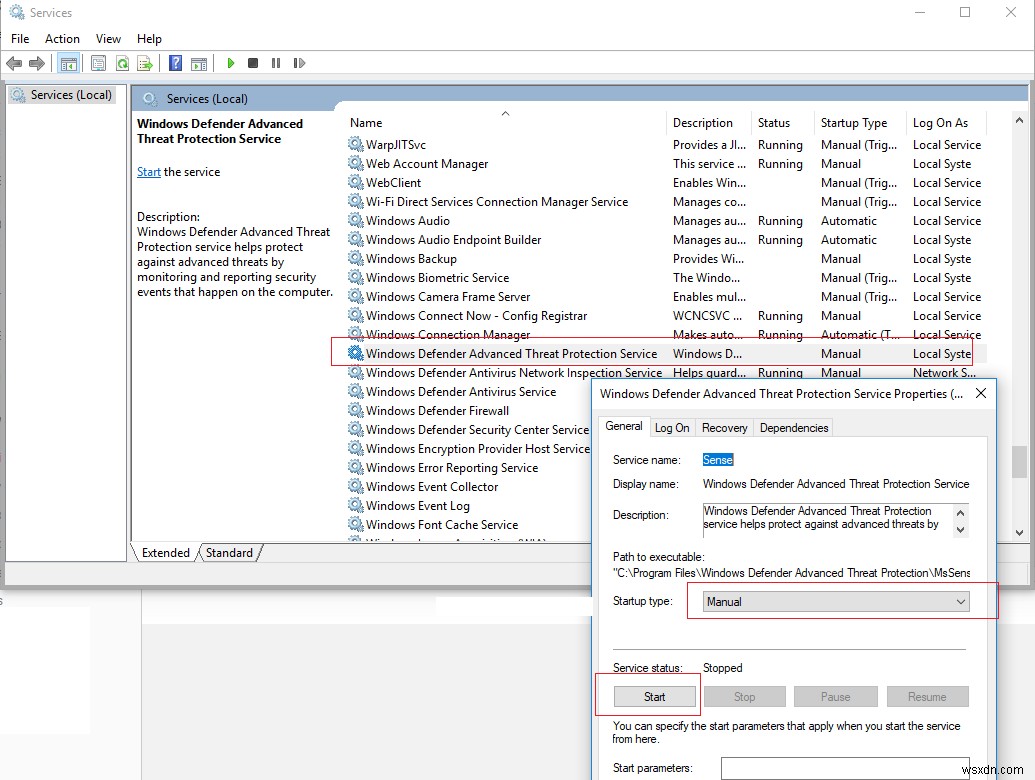 Dịch vụ Đe dọa của Bộ bảo vệ Windows đã dừng, Khởi động lại ngay 