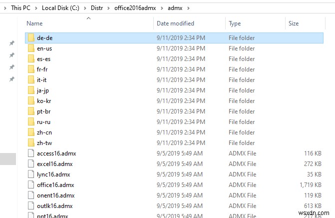 การติดตั้งเทมเพลตการดูแลนโยบายกลุ่มของ MS Office (ADMX) 