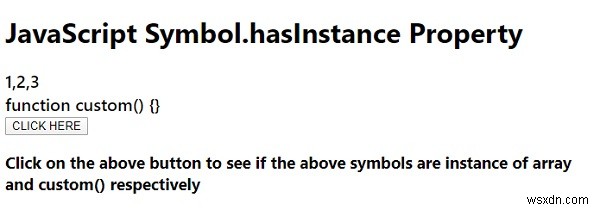 Thuộc tính JavaScript Symbol.hasInstance 