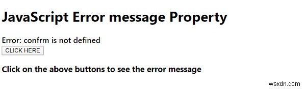 Thông báo lỗi JavaScript Thuộc tính 