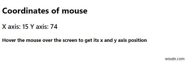 JavaScript – รับพิกัดของ mouse 