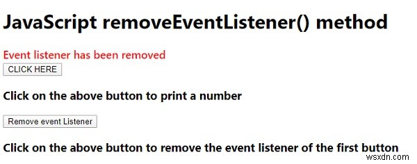 Phương thức JavaScript removeEventListener () với các ví dụ 