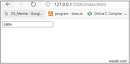 जावास्क्रिप्ट के साथ HTML में खोज बॉक्स में डिफ़ॉल्ट खोज टेक्स्ट जोड़ना? 