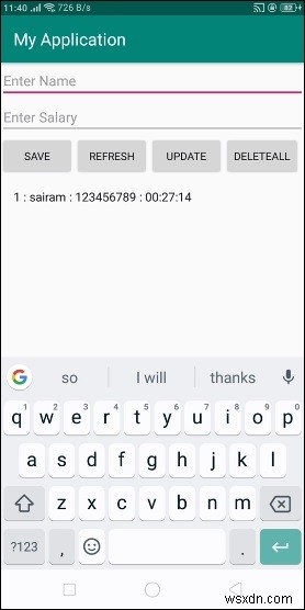 วิธีใช้เวลา () ใน Android sqlite? 