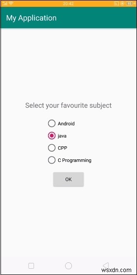 Radio Group trong Android là gì? 