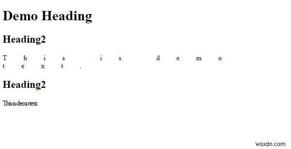 Khoảng cách chữ cái sử dụng CSS 