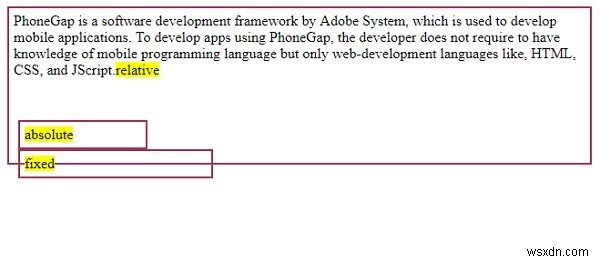 ตำแหน่งสัมพัทธ์ทำงานใน CSS 