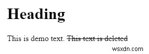 วิธีการทำเครื่องหมายข้อความที่ถูกลบใน HTML? 