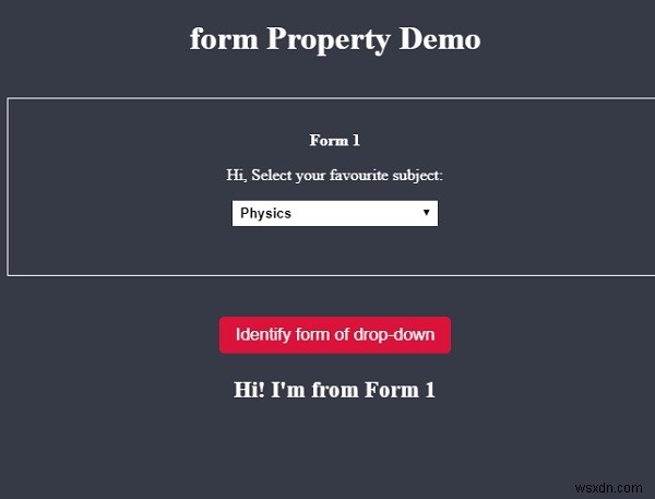 HTML DOM Chọn thuộc tính biểu mẫu 