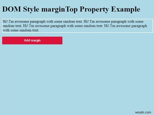 HTML DOM Style marginTop Thuộc tính 
