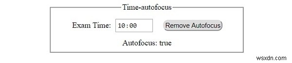 Thuộc tính tự động lấy nét thời gian đầu vào HTML DOM 