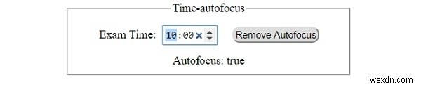 Thuộc tính tự động lấy nét thời gian đầu vào HTML DOM 