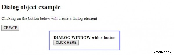 ออบเจ็กต์ไดอะล็อก HTML DOM 