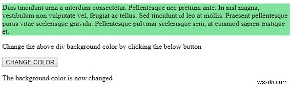 พื้นหลังสไตล์ HTML DOM คุณสมบัติสี 