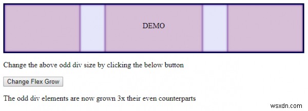 รูปแบบ HTML DOM คุณสมบัติ flexGrow 