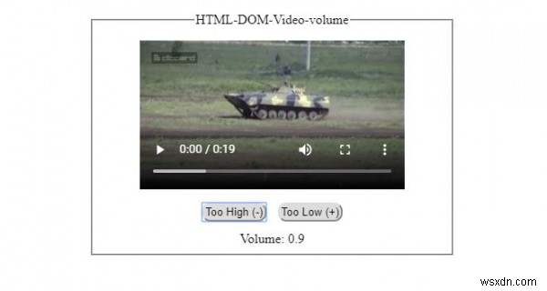 คุณสมบัติปริมาณวิดีโอ HTML DOM 