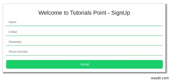 แบบฟอร์มลงทะเบียนโดยใช้ Node และ MongoDB 