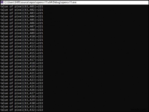 จะอ่านค่าพิกเซลของอิมเมจช่องสัญญาณเดียวใน OpenCV โดยใช้ C ++ ได้อย่างไร 