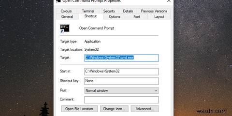 วิธีเรียกใช้คำสั่งพร้อมท์คำสั่งด้วยทางลัดบนเดสก์ท็อป 