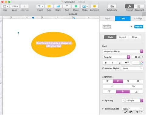 วิธีสร้างผังงานอย่างง่ายใน Pages บน Mac 