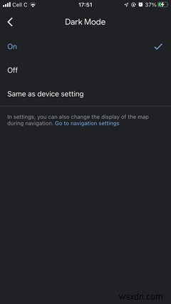วิธีเปิดใช้งานโหมดมืดสำหรับ Google Maps บน iPhone 