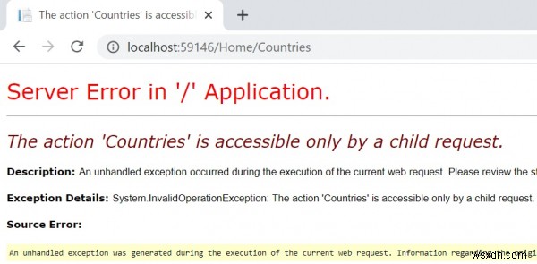 การใช้แอตทริบิวต์ ChildActionOnly ใน ASP .Net MVC C # คืออะไร 